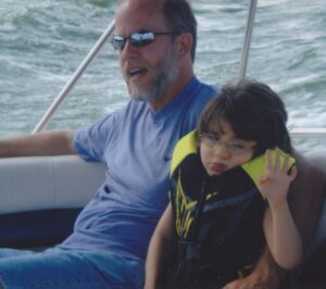 Kevin Moberly enjoys a day on the water with his daughter Erin